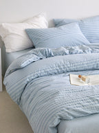 Cloud Ripple Cotton Seersucker Duvet Cover original reference image 18