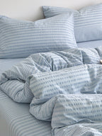 Cloud Ripple Cotton Seersucker Duvet Cover original reference image 21