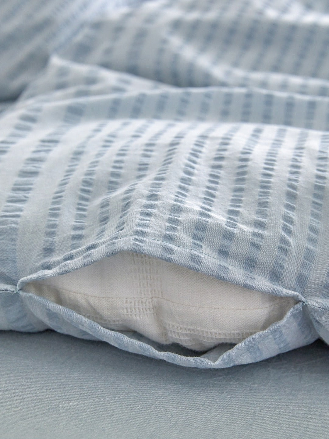 Cloud Ripple Cotton Seersucker Duvet Cover original reference image 22