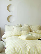 Coastal Stripe Washed Cotton Duvet Cover Set original reference image 1