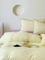 Coastal Stripe Washed Cotton Duvet Cover Set original reference image 4