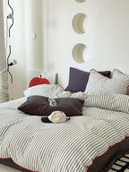 Coastal Stripe Washed Cotton Duvet Cover Set original reference image 7
