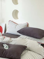 Coastal Stripe Washed Cotton Duvet Cover Set original reference image 8