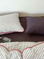 Coastal Stripe Washed Cotton Duvet Cover Set original reference image 9