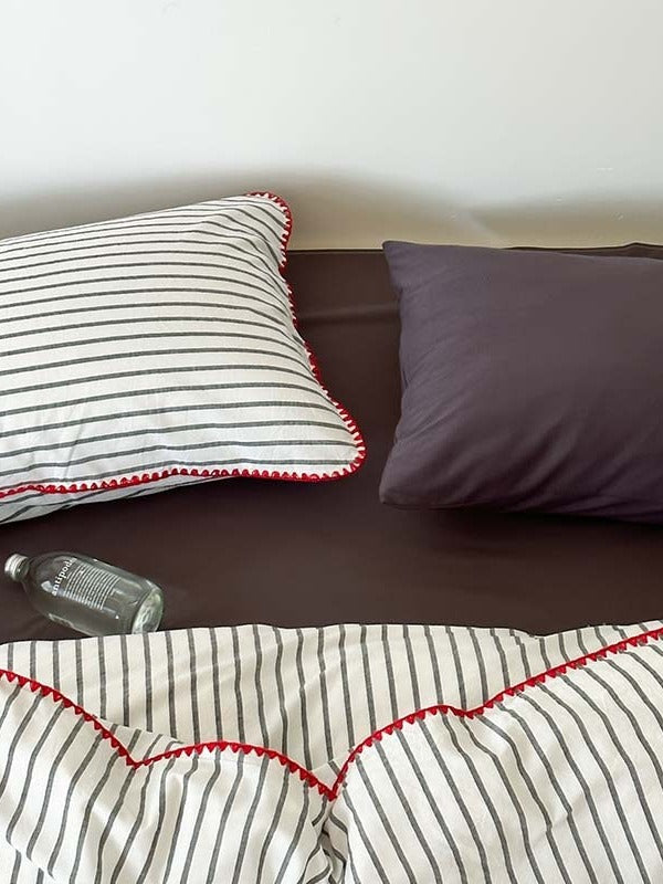 Coastal Stripe Washed Cotton Duvet Cover Set original reference image 9