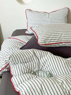 Coastal Stripe Washed Cotton Duvet Cover Set original reference image 11
