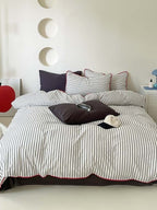 Coastal Stripe Washed Cotton Duvet Cover Set original reference image 12