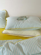 Coastal Stripe Washed Cotton Duvet Cover Set original reference image 14