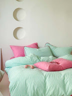 Coastal Stripe Washed Cotton Duvet Cover Set original reference image 19