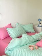 Coastal Stripe Washed Cotton Duvet Cover Set original reference image 20