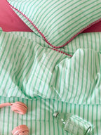 Coastal Stripe Washed Cotton Duvet Cover Set original reference image 22