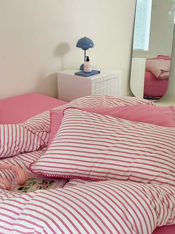 Coastal Stripe Washed Cotton Duvet Cover Set original reference image 28