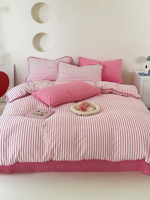 Coastal Stripe Washed Cotton Duvet Cover Set original reference image 30