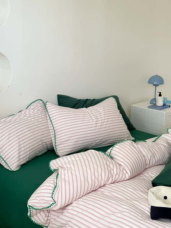 Coastal Stripe Washed Cotton Duvet Cover Set original reference image 31