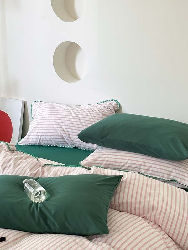 Coastal Stripe Washed Cotton Duvet Cover Set original reference image 33