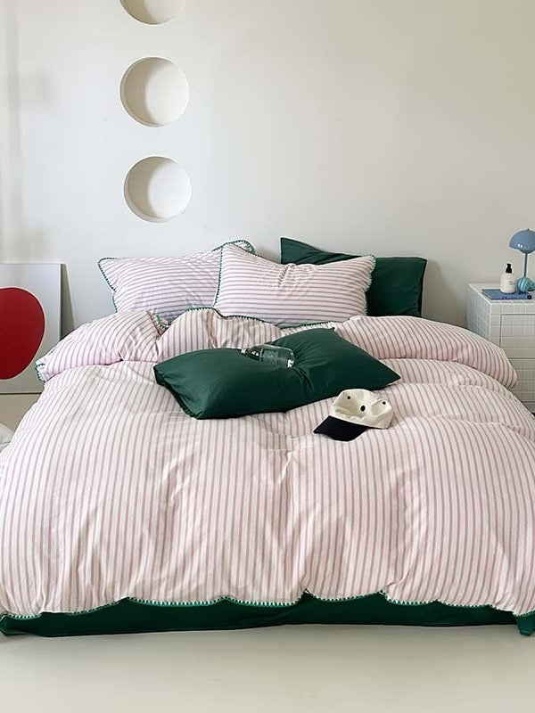 Coastal Stripe Washed Cotton Duvet Cover Set original reference image 36