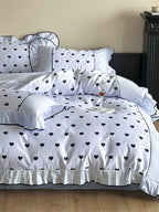 Coeur Ruffle Long-Staple Cotton Duvet Cover original reference image 2