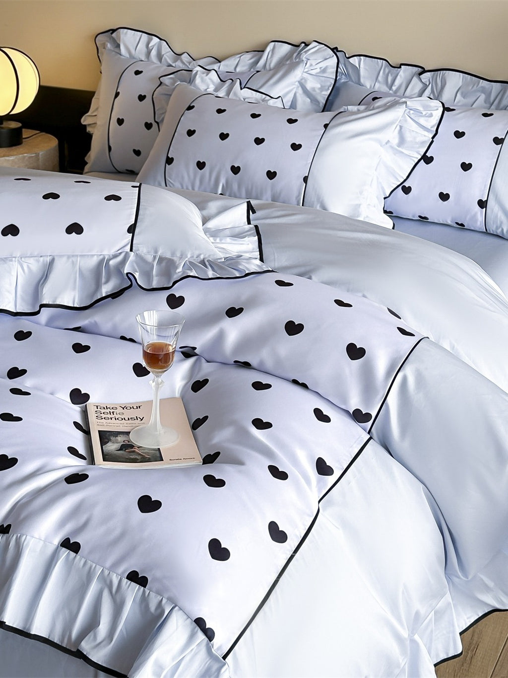 Coeur Ruffle Long-Staple Cotton Duvet Cover original reference image 3