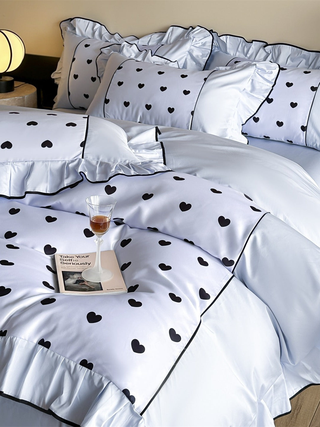 Coeur Ruffle Long-Staple Cotton Duvet Cover original reference image 3