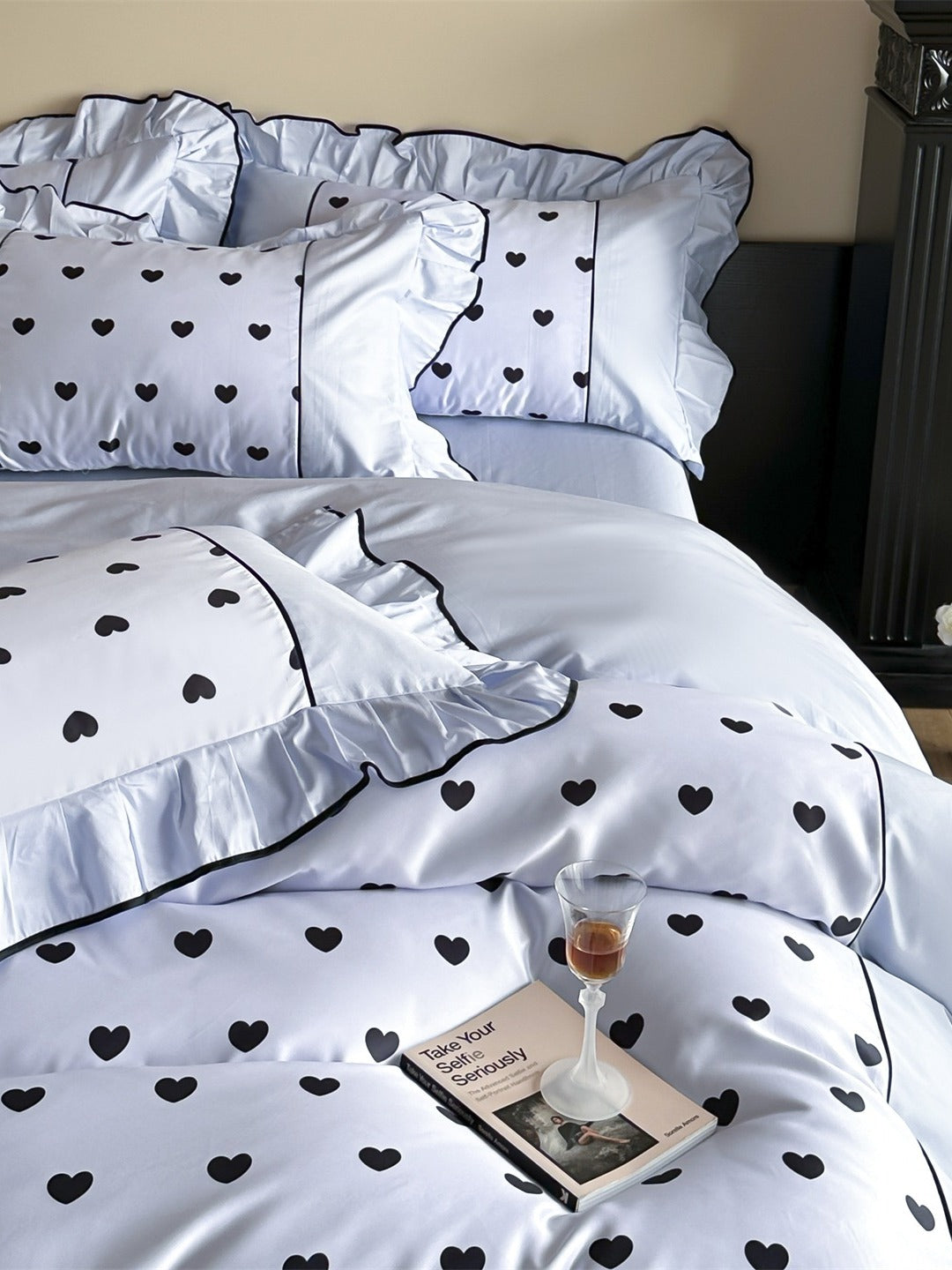 Coeur Ruffle Long-Staple Cotton Duvet Cover original reference image 4