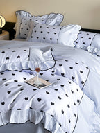 Coeur Ruffle Long-Staple Cotton Duvet Cover original reference image 5