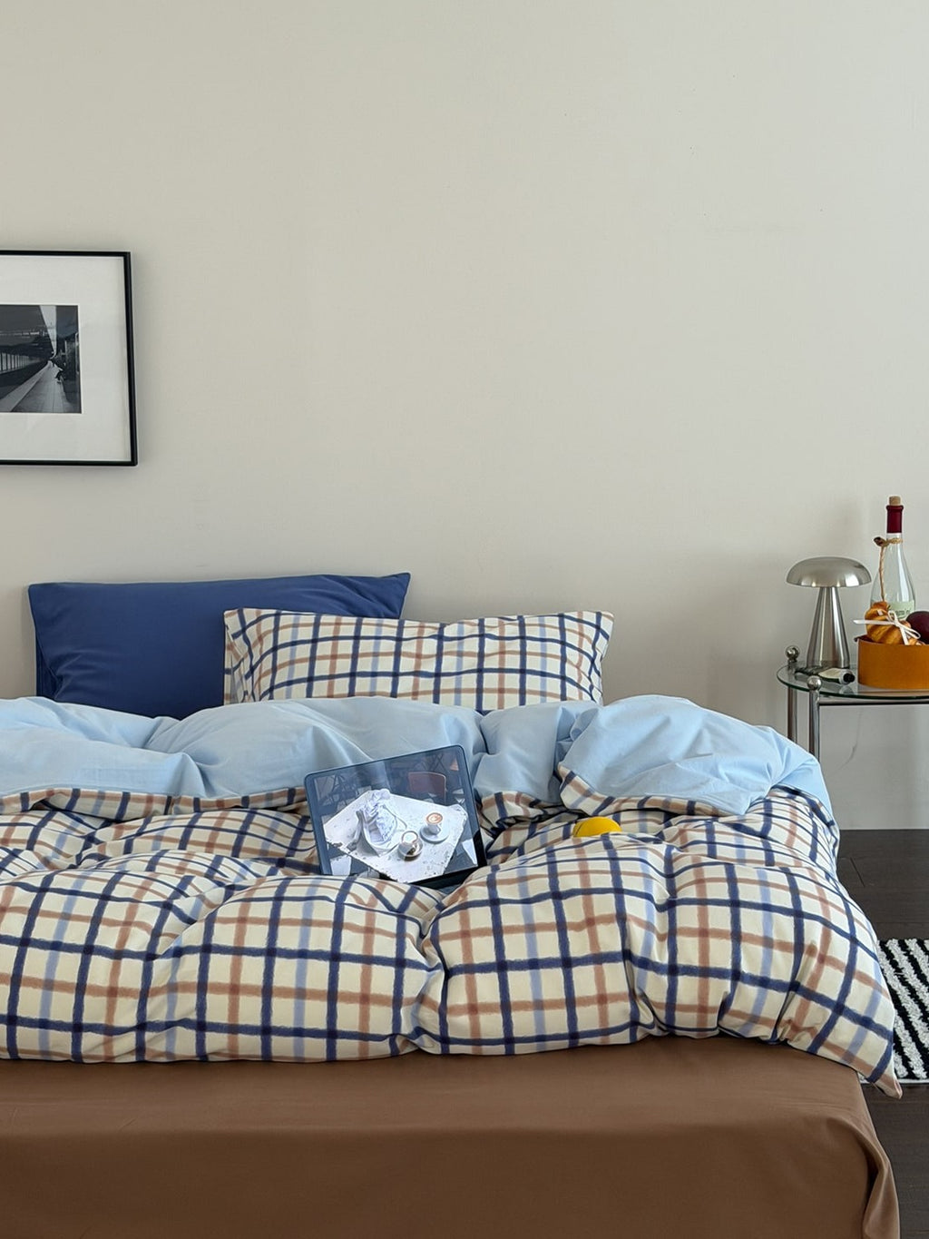 Collage Plaid Cotton Duvet Cover Set original reference image 13