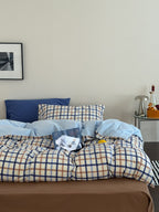 Collage Plaid Cotton Duvet Cover Set original reference image 13