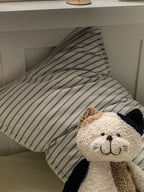Colorblock Stitch Washed Cotton Duvet Cover original reference image 9