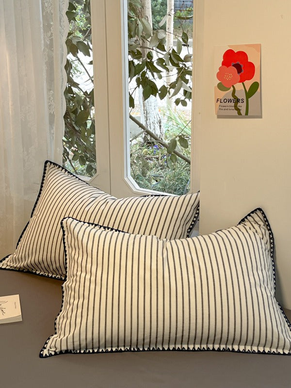 Colorblock Stitch Washed Cotton Duvet Cover original reference image 35