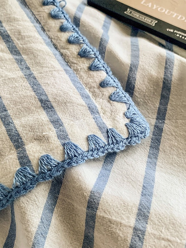 Colorblock Stitch Washed Cotton Duvet Cover original reference image 39