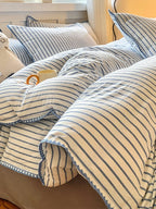 Colorblock Stitch Washed Cotton Duvet Cover original reference image 42