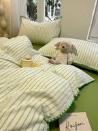 Colorblock Stitch Washed Cotton Duvet Cover original reference image 43