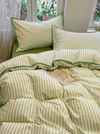 Colorblock Stitch Washed Cotton Duvet Cover original reference image 45