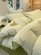 Colorblock Stitch Washed Cotton Duvet Cover original reference image 48