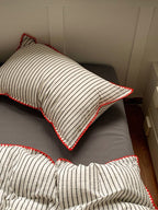 Colorblock Stitch Washed Cotton Duvet Cover original reference image 50