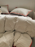 Colorblock Stitch Washed Cotton Duvet Cover original reference image 51