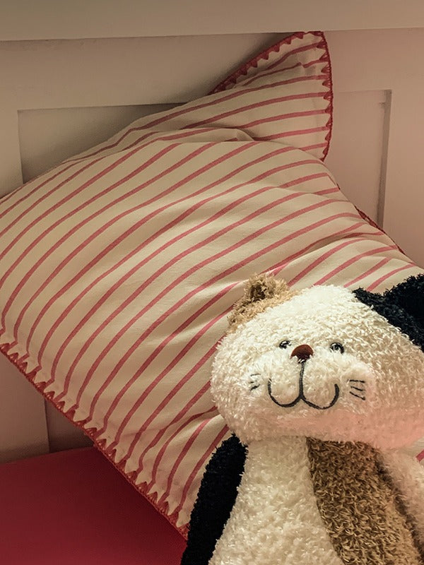 Colorblock Stitch Washed Cotton Duvet Cover original reference image 55