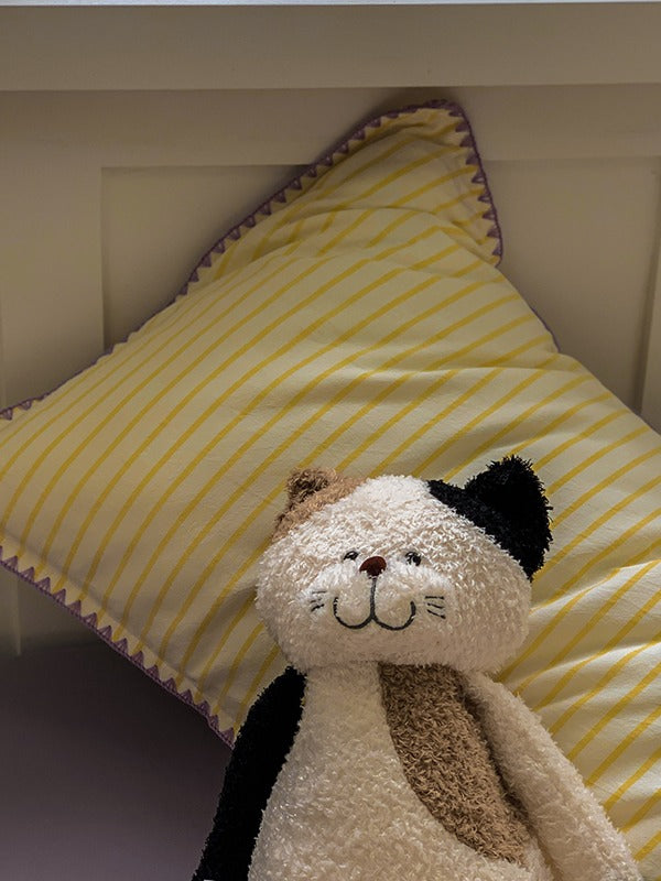 Colorblock Stitch Washed Cotton Duvet Cover original reference image 61