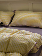 Colorblock Stitch Washed Cotton Duvet Cover original reference image 62