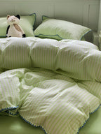 Colorblock Stitch Washed Cotton Duvet Cover original reference image 71