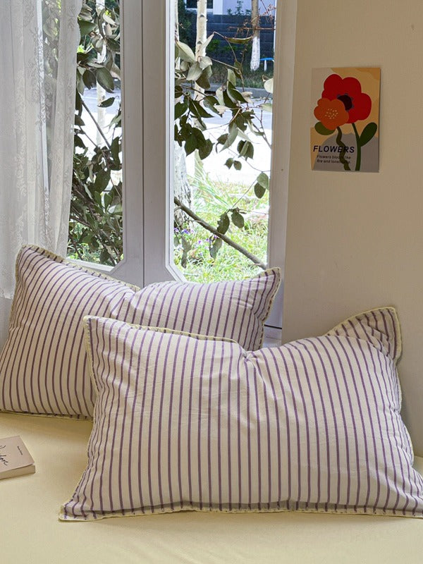 Colorblock Stitch Washed Cotton Duvet Cover original reference image 74