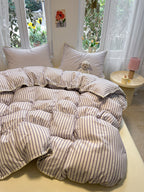 Colorblock Stitch Washed Cotton Duvet Cover original reference image 77