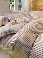 Colorblock Stitch Washed Cotton Duvet Cover original reference image 78
