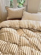 Colorblock Stitch Washed Cotton Duvet Cover original reference image 80