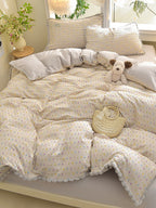 Confetti Cotton Clip-Jacquard Trim Duvet Cover Set original reference image 4