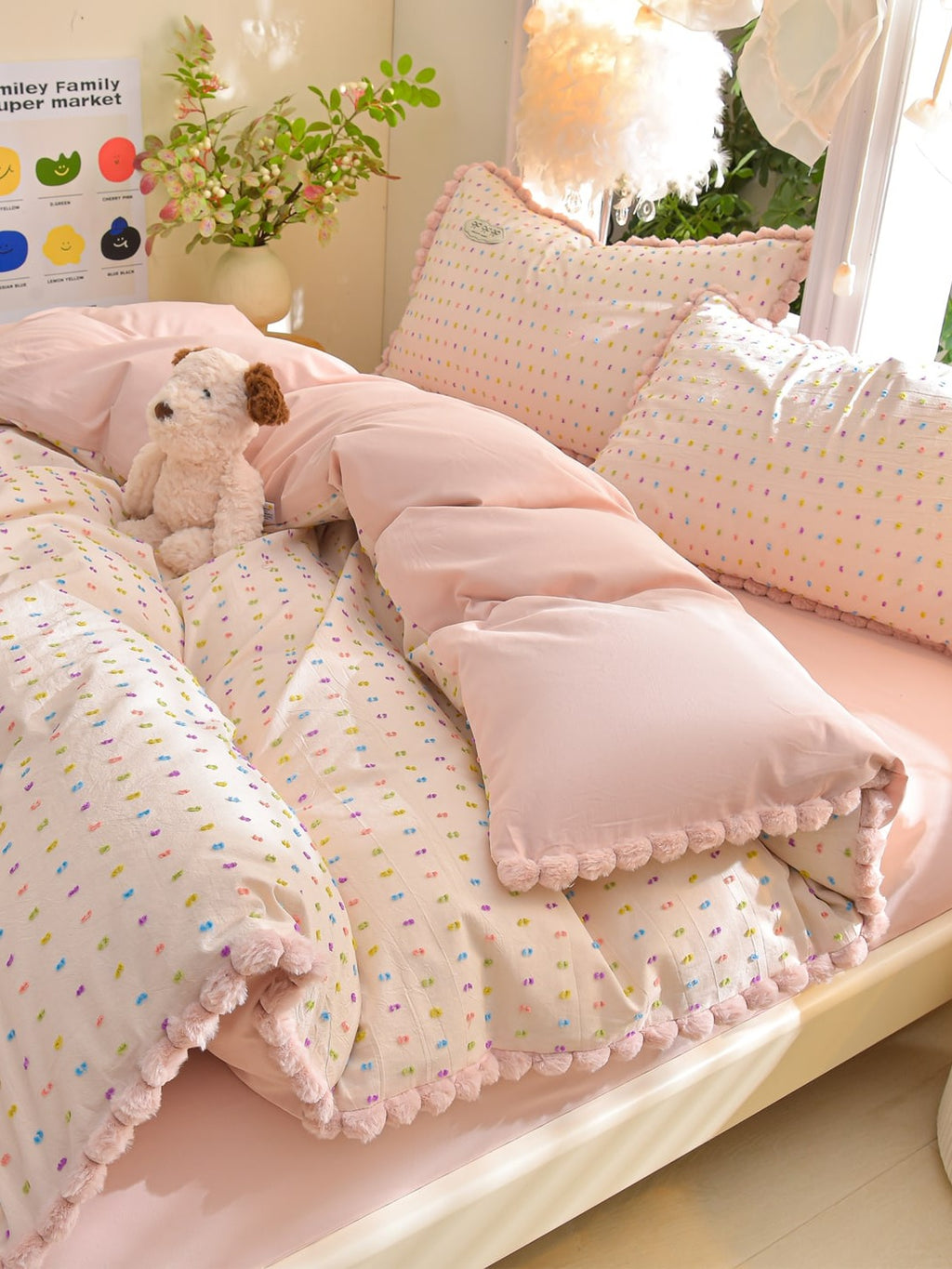 Confetti Cotton Clip-Jacquard Trim Duvet Cover Set original reference image 12