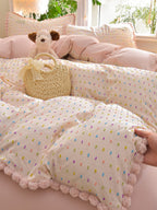 Confetti Cotton Clip-Jacquard Trim Duvet Cover Set original reference image 13
