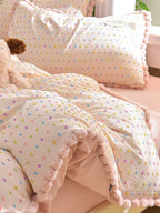 Confetti Cotton Clip-Jacquard Trim Duvet Cover Set original reference image 15