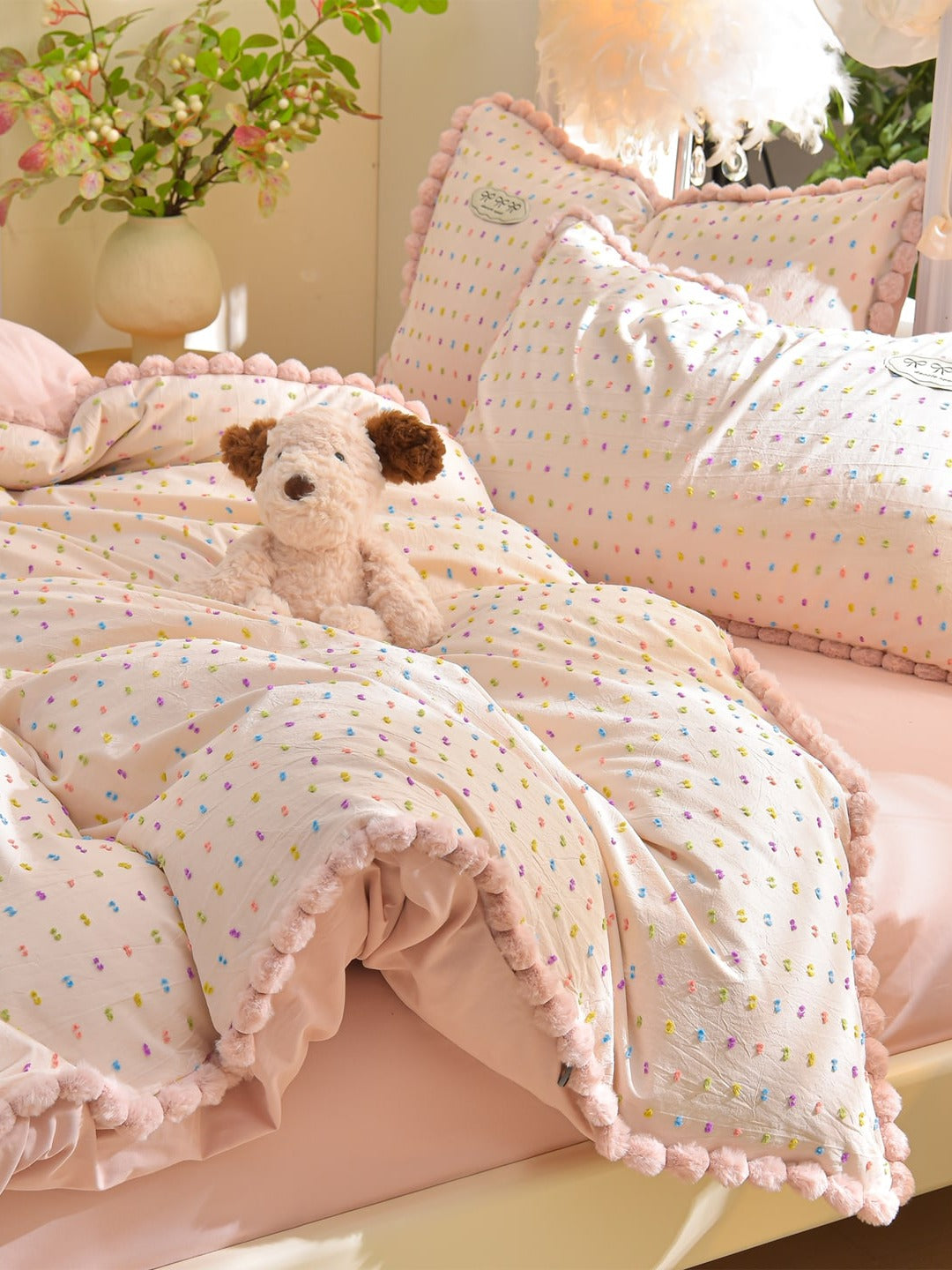 Confetti Cotton Clip-Jacquard Trim Duvet Cover Set original reference image 16