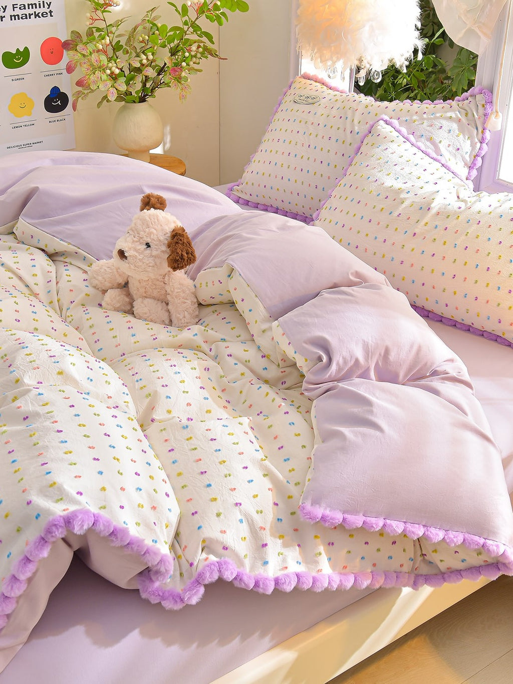 Confetti Cotton Clip-Jacquard Trim Duvet Cover Set original reference image 20
